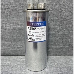 ETERPEK 65/5uF 6% CBB65 370V/440VAC Dual Run Capacitor